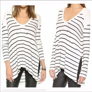 Free people v neck waffle tunic sweater